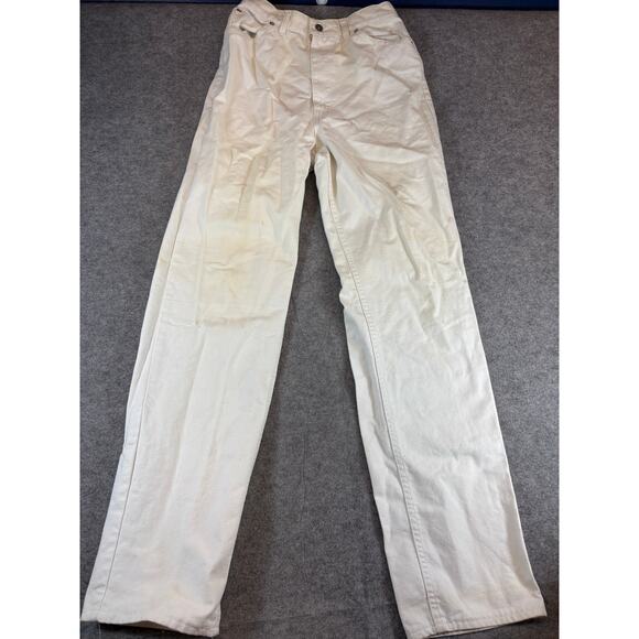 Vintage Levis Pants Womens Size 27 White Canvas High Waist Comfort Relaxed - Picture 1 of 10